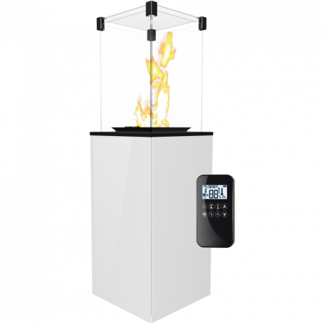 PATIO Mini KAUKOSÄÄTIMELLÄ, valkoinen patiotakka lämmitin, kaasu