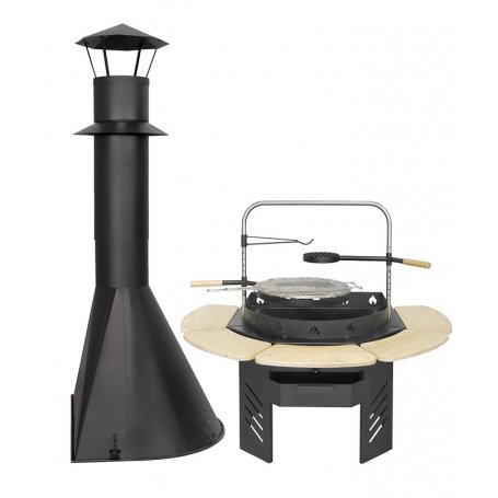 Kotan pyöreä grilli + huuva, half round