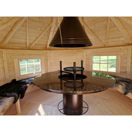 Kotan pyöreä marmori grilli + huuva