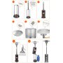 Hottia Cylinder terassilämmitin metalli 13000W, kaasu