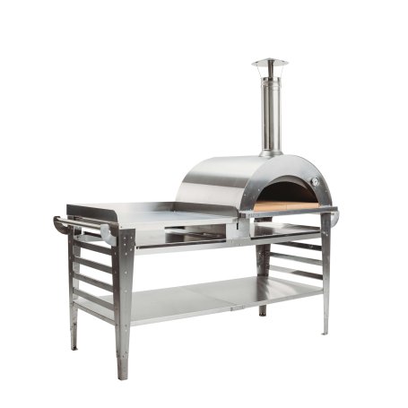 Puulämmitteinen pizza-uuni jalustalla Pizzo-set XL inox, by GrillSymbol