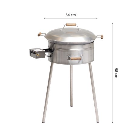 Cataplana Wokkipannu setti PRO-545 inox CAT, ø 54 cm, by GrillSymbol