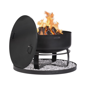 Tarjouspaketti 4. CookKing ”VIKING” XXL 80 cm puutarhatulisija, kansi ja 100 cm pyöreä koristekivijalusta