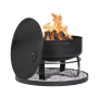 Tarjouspaketti 4. CookKing ”VIKING” XXL 80 cm puutarhatulisija, kansi ja 100 cm pyöreä koristekivijalusta