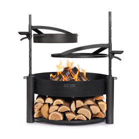 Tarjouspaketti 6. Cook King ”MONTANA X” 80 cm puutarhatulisija ritilällä, lisämastolla ja 50 cm luonnonteräspannulla