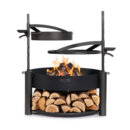 Tarjouspaketti 6. Cook King ”MONTANA X” 80 cm puutarhatulisija ritilällä, lisämastolla ja 50 cm luonnonteräspannulla