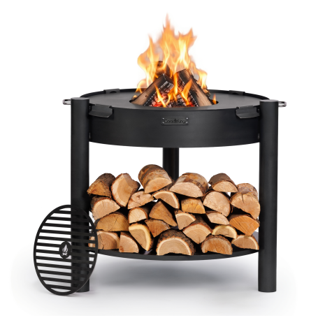 Tarjouspaketti 9. Cook King Montana 80 cm korkea puutarhatulimalja jossa grillilevy, 4 kahvaa ja 37 cm ritilä