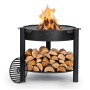 Tarjouspaketti 9. Cook King Montana 80 cm korkea puutarhatulimalja jossa grillilevy, 4 kahvaa ja 37 cm ritilä